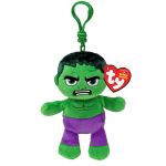 Breloc din plus TY Marvel Hulk Beanie Babies, 8,5 cm