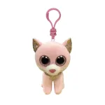 Breloc plus TY Beanie Boos Fiona, pisică roz, 8,5 cm