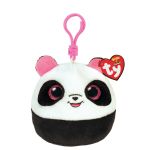 Breloc din plus TY Squishy Beanies Panda Bamboo, 8,5 cm
