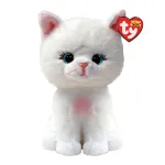 Pisică de pluș TY Beanie Boos Amelia albă, 15 cm