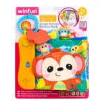 Carte senzorială Winfun Jungle Animals cu sunete, lumini și dentiție 3+ luni