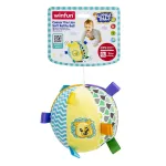 Minge zornăitoare textilă cu leu Winfun pentru bebeluși 3+ luni