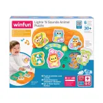 Puzzle interactiv cu animale, sunete si lumini Winfun, 1+ ani
