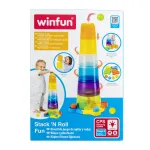 Turn de stivuire Winfun cu bile colorate, jucarie educativa 12+ luni