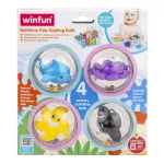 Set 4 bile senzoriale pentru baie Winfun, jucarii plutitoare 6 luni+