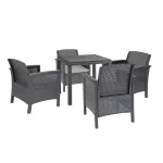 Set mobilier de grădină Leziter Adena 4+1, grafit, efect rattan
