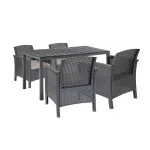 Set mobilier de grădină Leziter Meda 4+1 grafit cu masă extensibilă