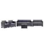 Set mobilier de grădină Leziter Nero Large, 7 locuri, grafit