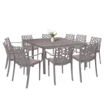 Set mobilier de grădină Leziter Alina 10+1, masă extensibilă, cappuccino