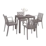 Set mobilier de grădină Leziter Donato 4+1, cappuccino, 4 scaune și masă