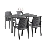 Set mobilier de grădină Leziter Indy 4+1 din plastic, grafit