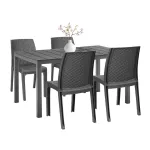 Set mobilier de grădină Laos 4+1 grafit, masă și 4 scaune