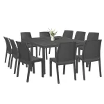 Set mobilier de grădină Leziter Monza 10+1, masă extensibilă, grafit
