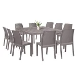 Set mobilier de grădină Leziter Monza 10+1, cappuccino, masă extensibilă