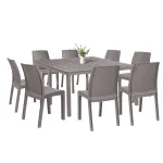 Set mobilier de grădină Leziter Monza 8+1, cappuccino, masă extensibilă