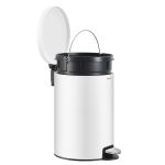 SONGMICS Cos de gunoi cu pedala 20L, capac soft close, galeata interioara detasabila, otel si plastic, 30x37x44 cm, alb Household NewTrend