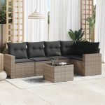 Set mobilier grădină cu perne, 6 piese, gri, poliratan GartenMobel Dekor