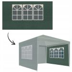 Perete lateral pavilion gradina, cu fereastra, prindere velcro, 3x2 m, material PE impermeabil, verde Household NewTrend