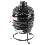 Grătar ceramic Kamado Egg Strend Pro 27 cm, portabil, negru