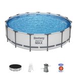 Piscină supraterană Bestway Steel Pro Max 457x107 cm cu filtru și scară