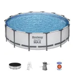 Piscină supraterană Bestway Steel Pro MAX 427x107 cm cu filtru, scară și prelată
