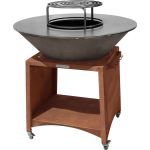 Grătar de grădină Strend Pro Fiesta cu focar, oțel, rustic, 100 cm