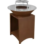 Gratar cu focar Strend Pro Fiesta din otel, efect rust, 75 cm