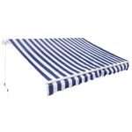 Marchiză retractabilă COVENTINA 2x3 m, albastru-alb, 280 g/mp