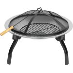 Focar de gradina Strend Pro Mara BBQ, metalic, rotund, 57x57x40 cm
