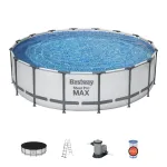 Piscină supraterană Bestway Steel Pro MAX 488x122 cm cu filtru, scară și prelată