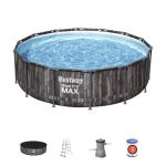 Piscină supraterană Bestway Steel Pro MAX cu filtru, scară și prelată 427x107 cm