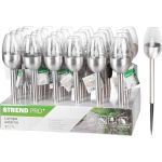 Lampa solara de gradina tip lumanare cu LED, inox, 28 cm