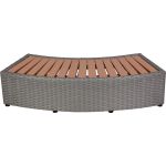 Treaptă pentru cadă spa rotundă MSpa, aspect ratan, gri, 92x30x22 cm