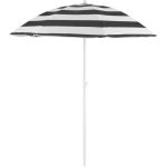 Umbrelă de plajă DALIA 180 cm, inclinabilă, alb-negru