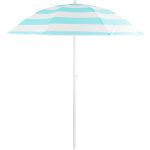Umbrelă de plajă Dalia 180 cm cu înclinare, albastru-alb