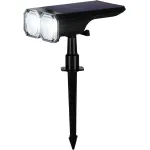 Lampa solara LED exterior 2 in 1 pentru perete sau sol, 16x10x27 cm