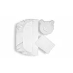 Set lenjerie pentru patut 60x120 cm cu pernuta ergonomica SomnArt, alb