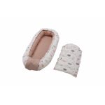 Culcus roz pentru caini de talie mica si pisici, tip cuib, lavabil