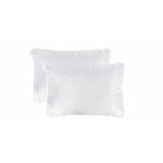 Set 2 perne Somnart matlasate din microfibra striata, 50x70 cm, albe