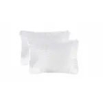 Set 2 perne Somnart matlasate din microfibra striata, 50x70 cm, albe