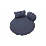 Set covoraș impermeabil cu volan și 2 perne SomnArt din in, albastru