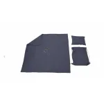 Set bebelusi SomnArt cu paturica, perna si rucsac din in, albastru