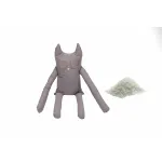 Perna decorativa in forma de pisica SomnArt, cu sare si bumbac, gri