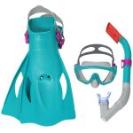 Set snorkeling Bestway Sparkle Water cu mască, tub și labe, multicolor