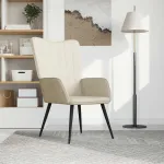 Scaun de relaxare, alb crem, catifea GartenMobel Dekor