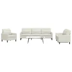 Set de canapele cu perne, 4 piese, crem, catifea GartenMobel Dekor