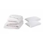 Set pilota 200x220 cm cu 2 perne 50x70 Somnart Confort, microfibra alba