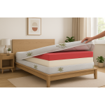 Husa saltea 200x200x25, Aloe Vera, matlasata,  lavabila, detasabila, cu fermoar 4 laturi