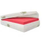 Husă saltea 200x200x25 Aloe Vera, matlasată, lavabilă, cu fermoar pe 4 laturi