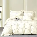 Lenjerie de pat Percale crem 4 piese, bumbac, 2PXXL, PRC191